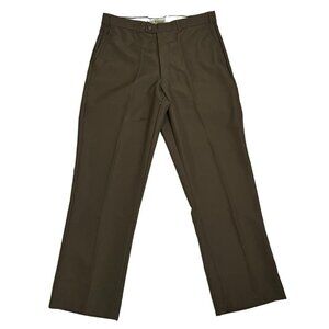 Haband Men's pants slacks 36 x 32 brown pleated front 32" inseam